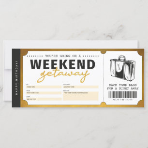 Billete de viaje de fin de semana Getaway Gold Gif