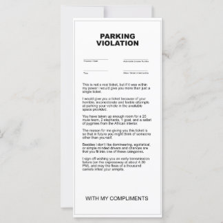 Billete falso de infracción de estacionamiento