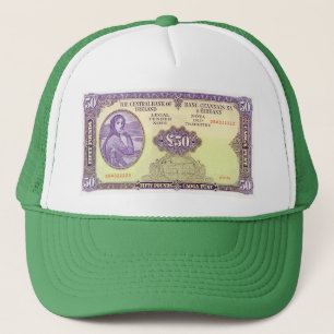 Billete irlandés de 50 libras para sombrero camion