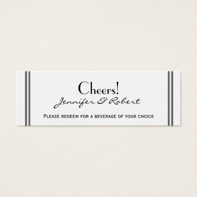 Billete para bebida de la boda de destino de Las V (Frente)