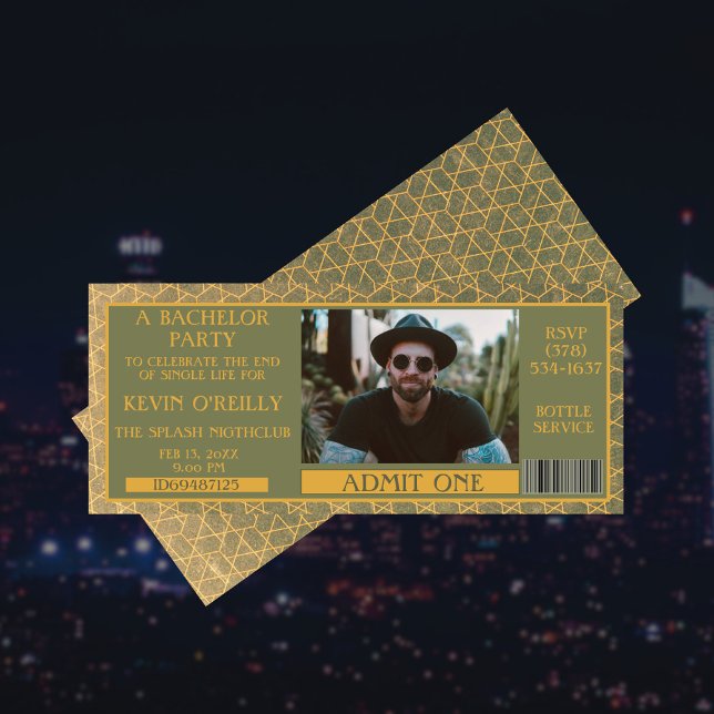 Billete para la invitación con fotografía de solte (Subido por el creador)