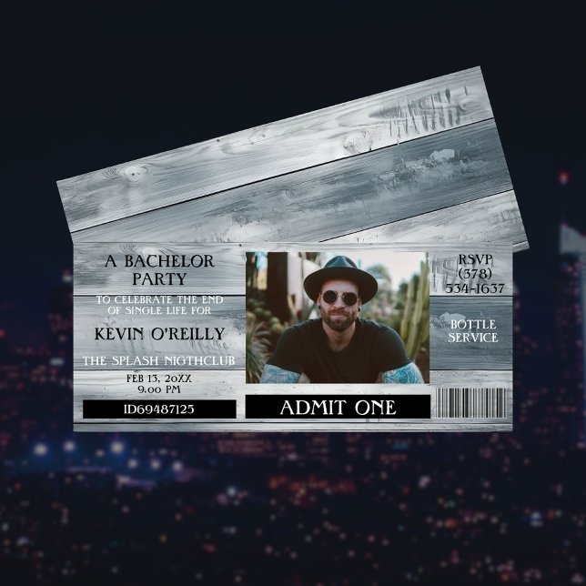 Billete para la invitación con fotografía de solte (Subido por el creador)