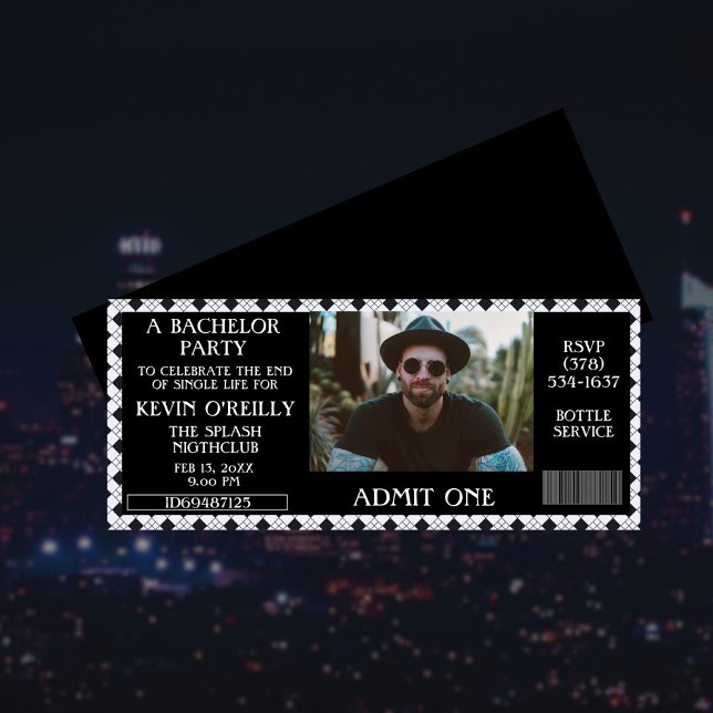 Billete para la invitación con fotografía de solte (Subido por el creador)