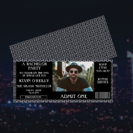Billete para la invitación con fotografía de solte