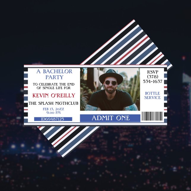 Billete para la invitación con fotografía de solte (Subido por el creador)