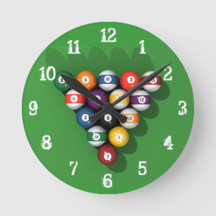 Billetes / Balas de billar: Reloj de pared