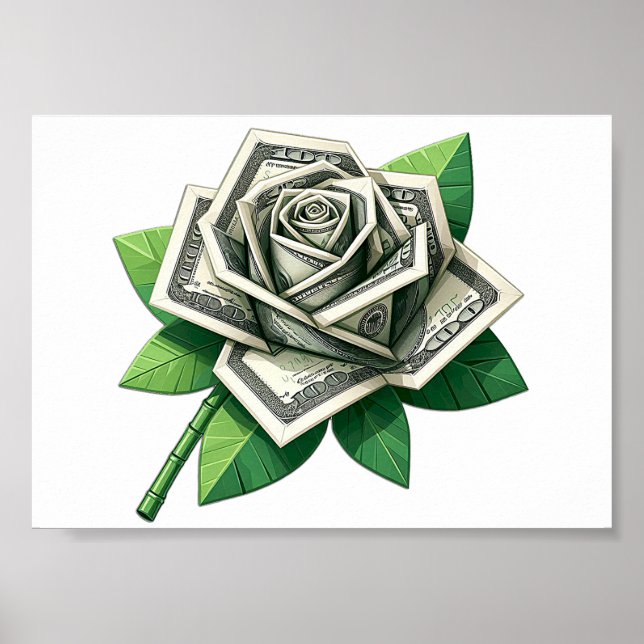 billetes de cien dólares arte de origami rosa (Frente)
