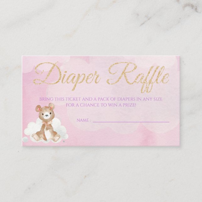 Billetes de la tarjeta Raffle de Diapé de Oso para (Anverso)