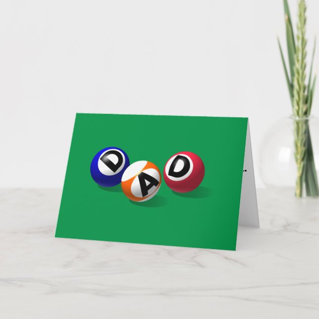 Billiard Balls Tarjeta de bollo del Día del Padre (Anverso)