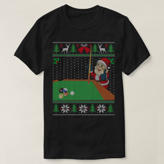Billiards Pool Feo Navidades estilo suéter (Diseño del anverso)