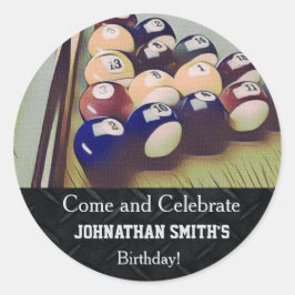 Billiards Pool Rugged Birday Pegatinas