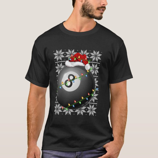 Billiards Xmas Lighting Santa Ugly Sweater Style C (Anverso)