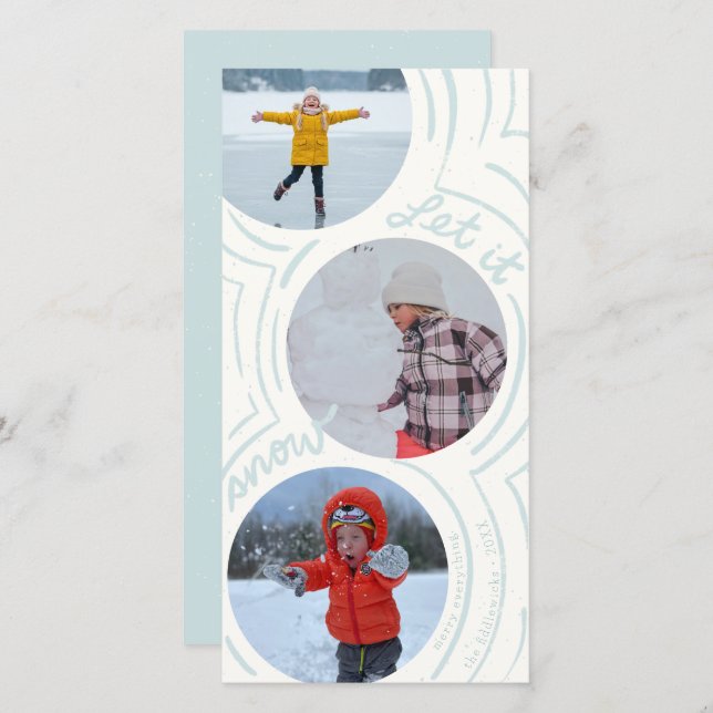 Billowy Snow- Tall Holiday Photo Card (Anverso / Reverso)