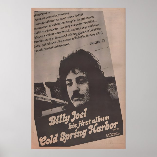 BILLY JOEL - 1972 Póster original NME - Cold (Frente)