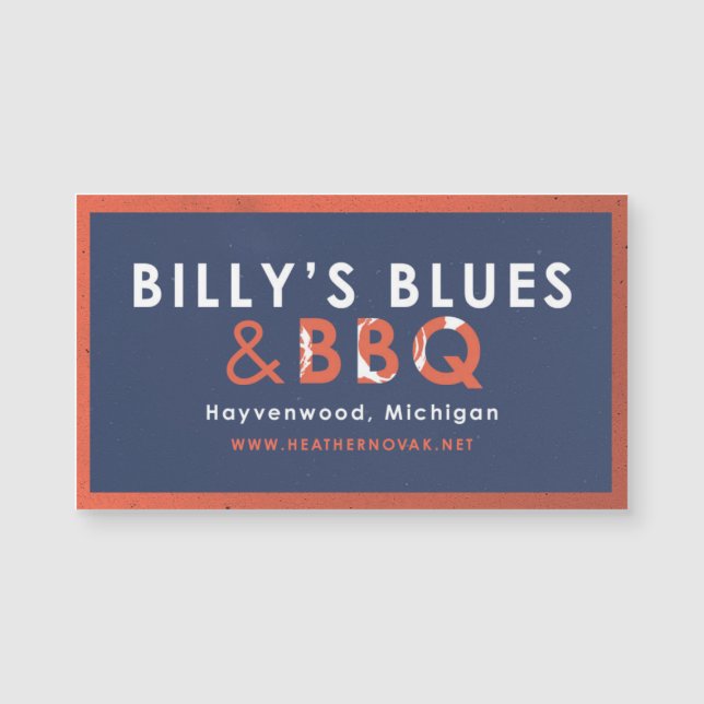 ¡Billy's Blues & BBQ Magnet! (Anverso)