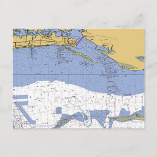Biloxi, tarjeta postal de la carta del puerto náut