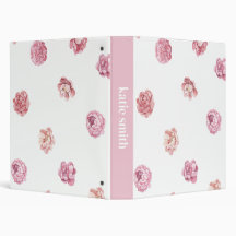 Binder de Personalizable de flor rosa