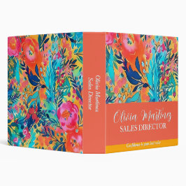 Binder floral - Binder de nombre personalizado par