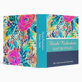 Binder floral - Binder de nombre personalizado par