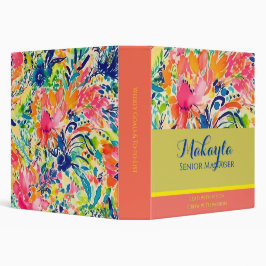 Binder floral-Binder de nombre personalizado para