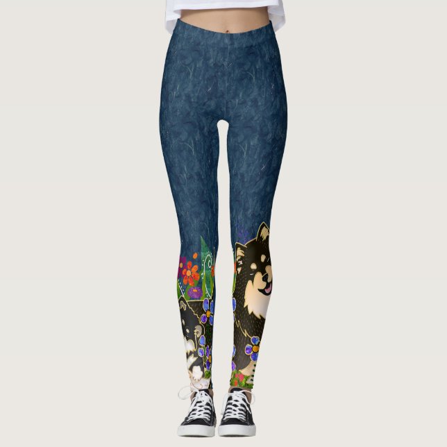 BINDI LAPPY Finlandés Lapphund blu leggings de dis (Anverso)