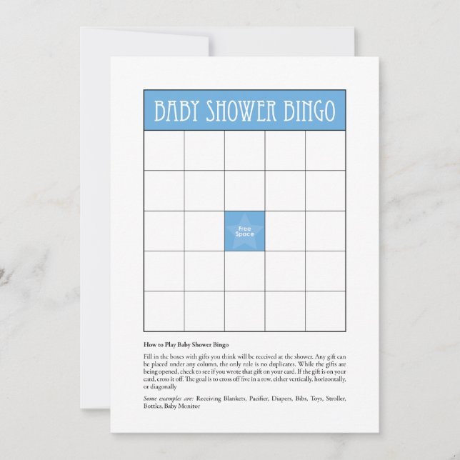 Bingo Baby Shower - Azul (Anverso)