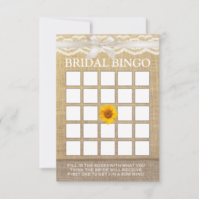 Bingo de Despedida de Soltera con Cinta de Marfil  (Anverso)