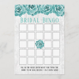 Bingo de Despedida de Soltera Floral Suculento Rús
