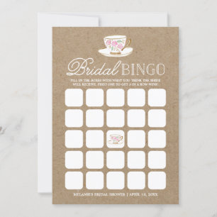 Bingo de Té Moderno Rústico Despedida de Soltera
