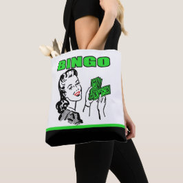 Bingo Lady con dinero en bolsa