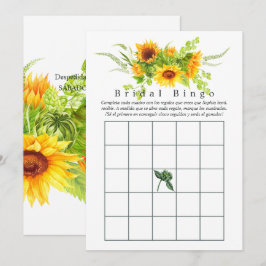 Bingo para Despedida de Soltera de Girasoles