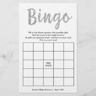 Bingo-¿Qué hay en tu bolso, tarjeta plateada de 2 