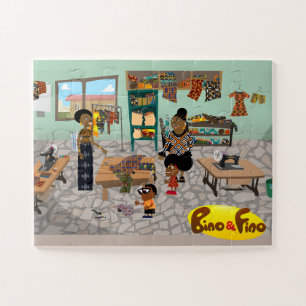 Bino y Fino en el rompecabezas de los niños sastre