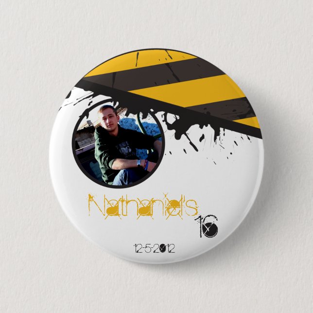 Bio botón de la foto de la escena del crimen de la (Anverso)