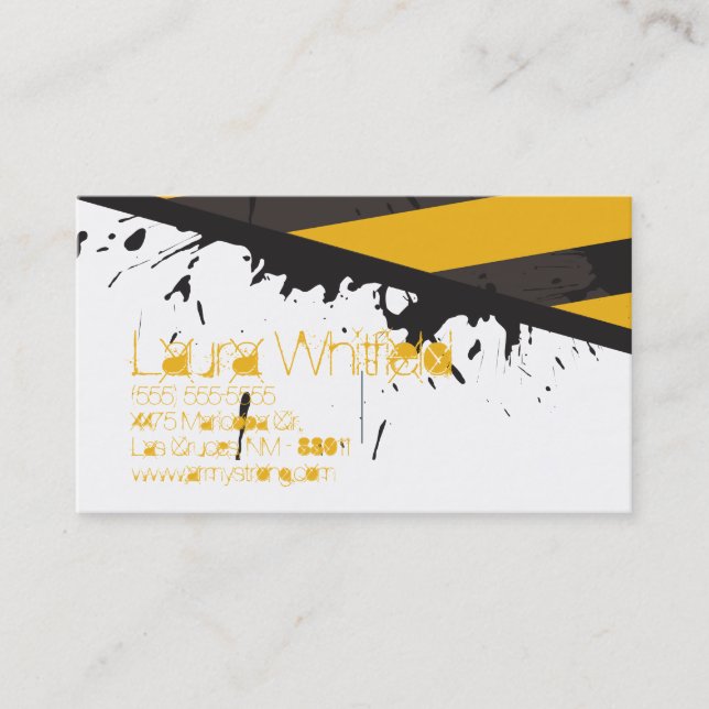 Bio tarjeta de visita de la escena del crimen de (Anverso)