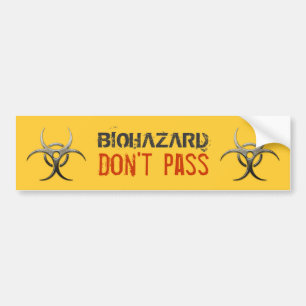 Biohazard - no pase - pegatina para el parachoques