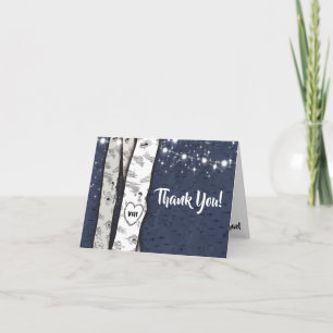 Birch Tree Twinkle lights tarjetas de notas de agr
