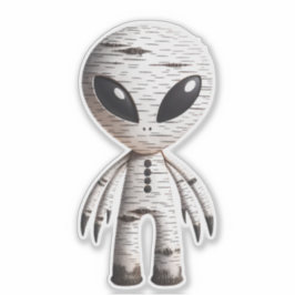 Birchbark Alien Pegatina