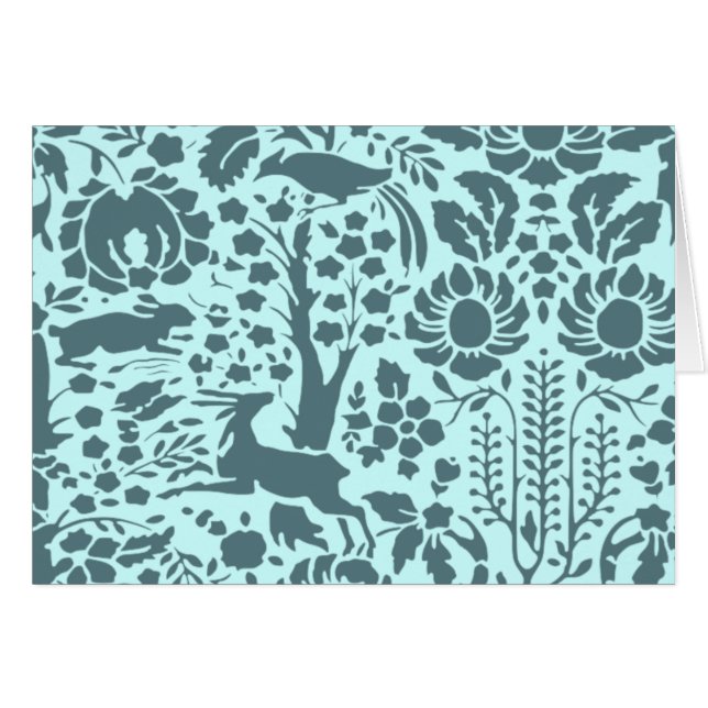 Bird, Deer, tree folk pattern (Anverso (Horizontal))