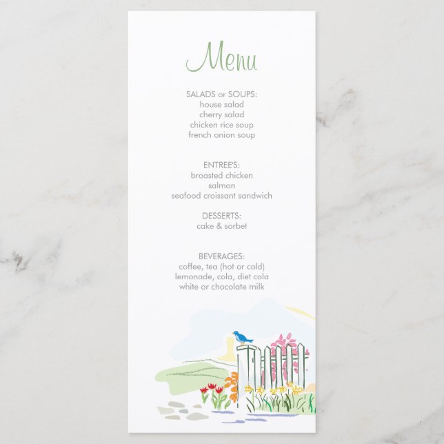 Bird en el menú de la ducha de la cerca (Anverso)