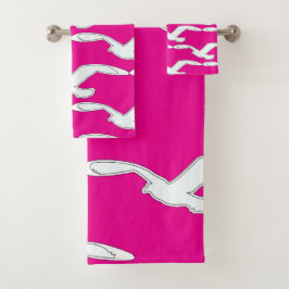 Bird In Flight Bath Accesorio Pink Caliente