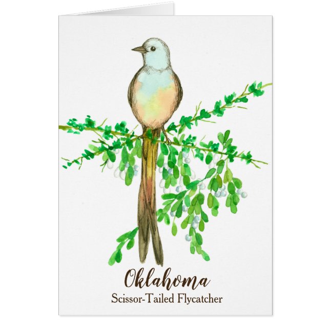 Bird Scissor Tail Flycatcher Mistletoe Blank (Frente)