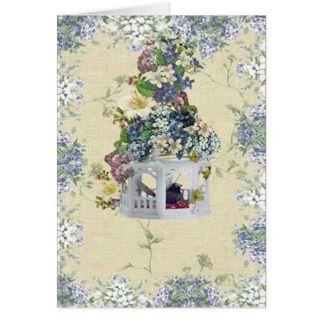 Birdhouse azul de la flor (Frente)