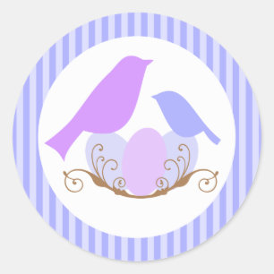 Birds Nest Baby Shower Sellos para sobres