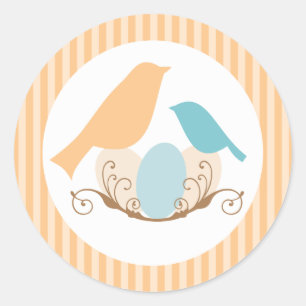 Birds Nest Baby Shower Sellos para sobres