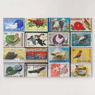 Birds Postage Stamps Collage Puzzle