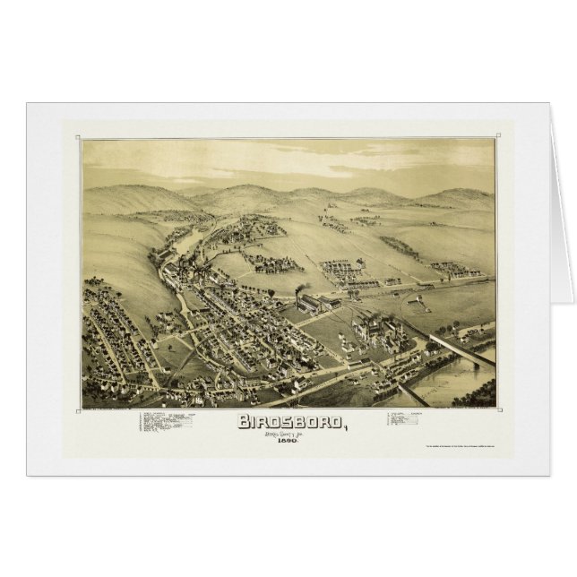 Birdsboro, mapa panorámico del PA - 1890 (Anverso (Horizontal))