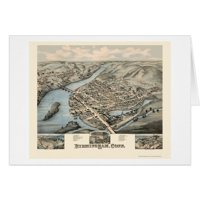 Birmingham, mapa panorámico del CT - 1876 (Anverso (Horizontal))