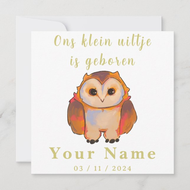 Birth Boy and Girl, sweet little Owl (Anverso)