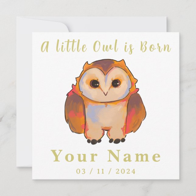 Birth Boy and Girl, sweet little Owl (Anverso)